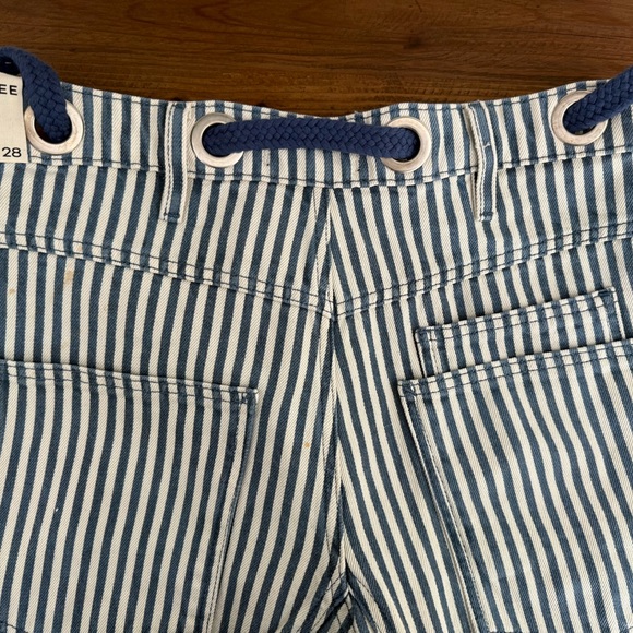 We The Free Striped Navy and White Moxie Railroad Barrel Pants Size 28 - Picture 4 of 5